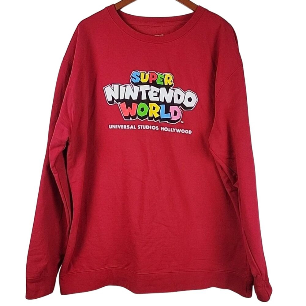 Super Nintendo World Sweatshirt Size 3X Red Universal Studios Long Sleeve Crew